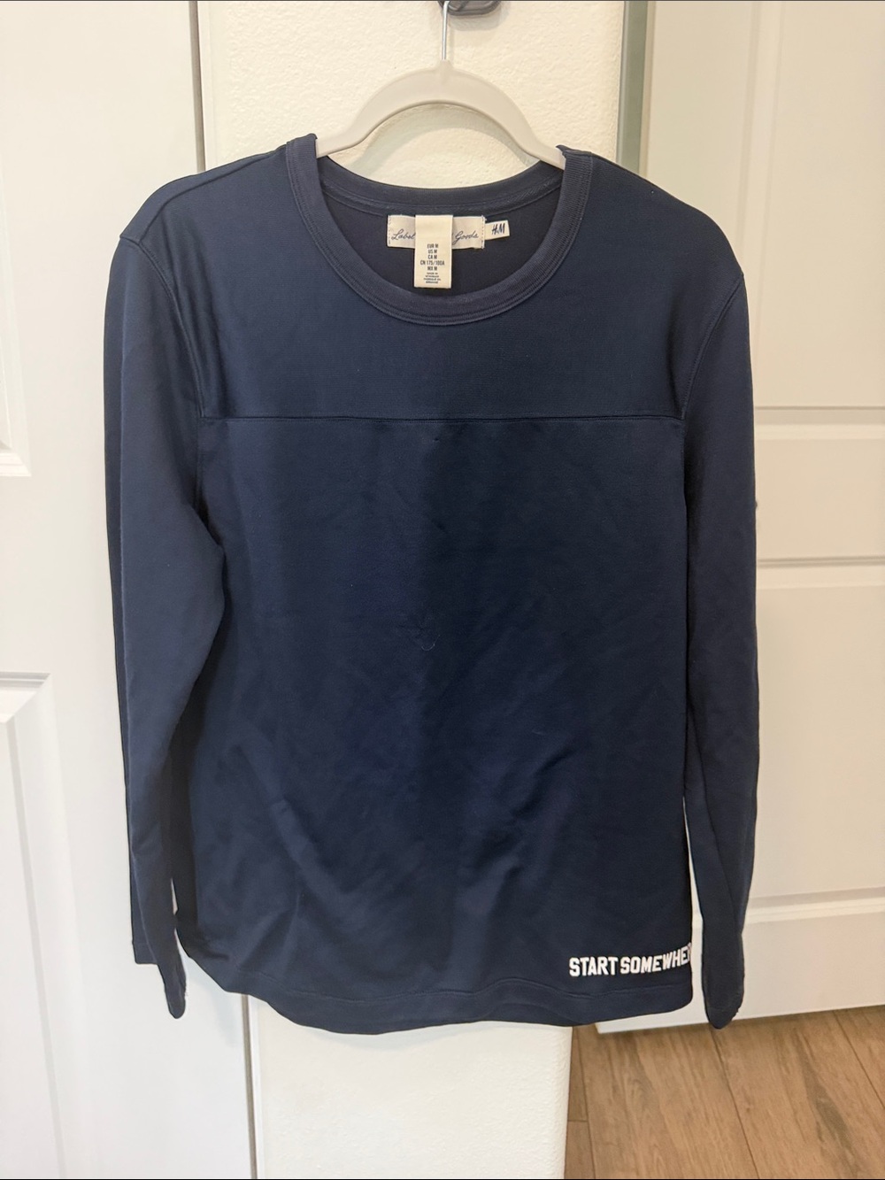 H&M Navy Long-Sleeve Crewneck Shirt